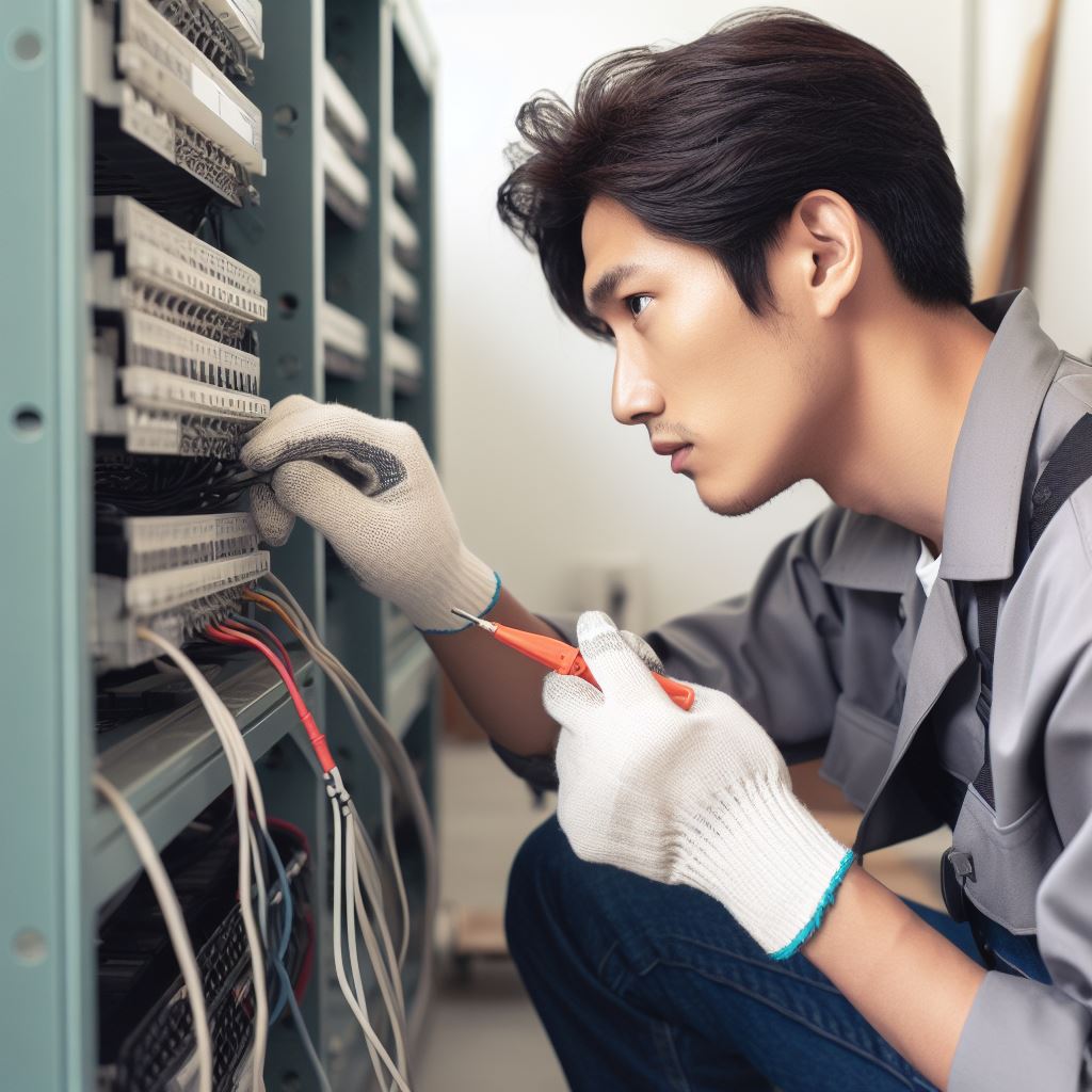 Electrician Checking Wires | Romford Electrician | Sparked Out Ltd
